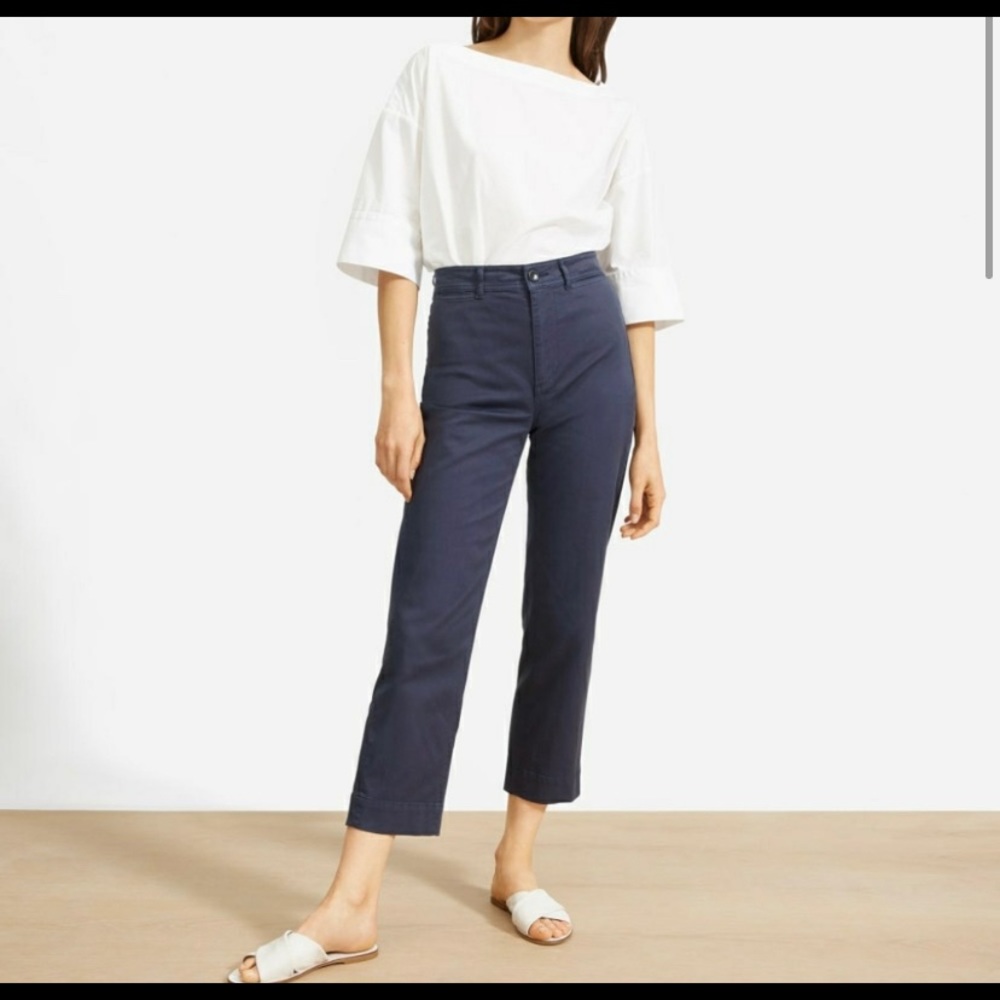 everlane high waist straight leg crop in dusty purple